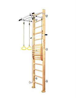 Шведская стенка Kampfer Helena Maxi Wall (№1 натуральный Высота 3 м белый антик турник) 15126