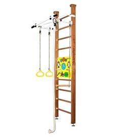 Шведская стенка Kampfer Helena Ceiling Busyboard №2 Ореховый Стандарт Бизиборд белый 15073