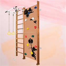 Шведская стенка Kampfer Jungle Wall Girl [№2 Ореховый Стандарт белый турник] 15340