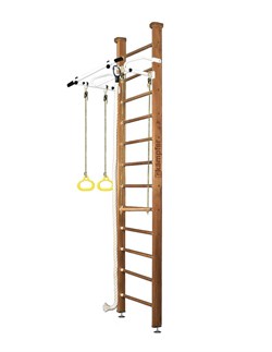 Шведская стенка Kampfer Helena Ceiling (№2 Ореховый Высота 3 м белый турник) 15011