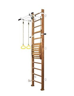 Шведская стенка Kampfer Helena Maxi Wall (№2 Ореховый Высота 3 м белый турник) 15131