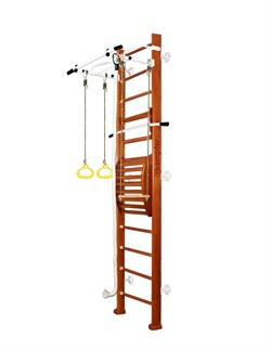 Шведская стенка Kampfer Helena Maxi Wall (№4 Вишневый Высота 3 м белый турник) 15139