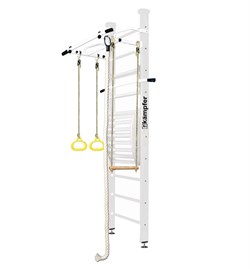 Шведская стенка Kampfer Helena Maxi Ceiling (№6 Жемчужный Стандарт белый турник) 15120