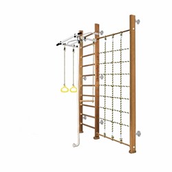 Шведская стенка Kampfer Winner Wall [№2 Ореховый Стандарт белый турник] 15681