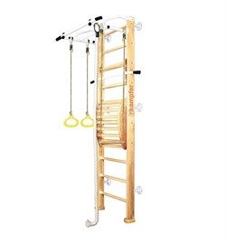 Шведская стенка Kampfer Helena Maxi Wall (№1 натуральный Стандарт белый турник) (дубль) 15129