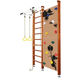 Шведская стенка Kampfer Jungle Ceiling Girl [№4 Вишневый Стандарт белый турник] Jungle Ceiling Girl-7