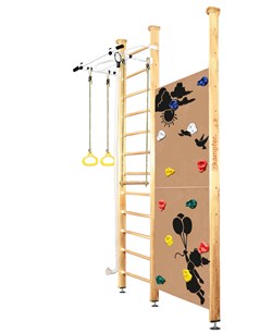 Шведская стенка Kampfer Jungle Ceiling Girl [№1 Натуральный Высота 3 м белый турник] Jungle Ceiling Girl