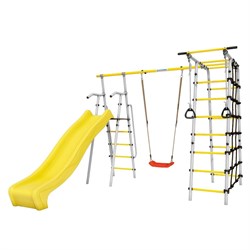 Спортивно-игровой комплекс ROMANA Богатырь MAX 103.07.07-01 серый/желтый с качелями пластиковыми 103.07.07-01 серый/желтый с качелями пластиковыми