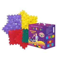 Коврик массажный ортопедический модульный "ОРТО ПАЗЛ" МИКС "Полезные шаги" [Разноцветный] МИКС Полезные Шаги