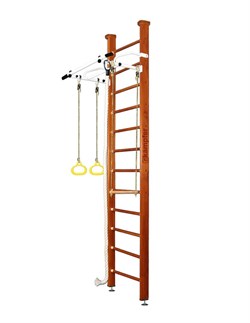 Шведская стенка Kampfer Helena Ceiling (№4 Вишневый Высота 3 м белый турник) 15019