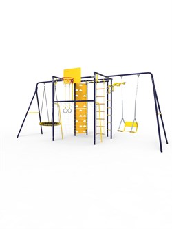 УДСК-7.3 Rokids Атлет-К2 с двумя качелями [Ультрамарин-желтый с качелями цепными и качелями-гнездо] 24036