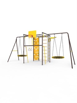 УДСК-7.3 Rokids Атлет-К2 с двумя качелями [Шоколад-желтый с двумя качелями-гнездо] 24037