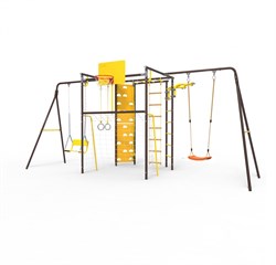 УДСК-7.3 Rokids Атлет-К2 с двумя качелями [Шоколад-желтый с качелями цепными и пластиковыми] 24338