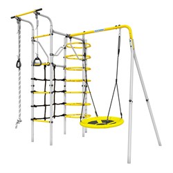Спортивно-игровой комплекс ROMANA Космос 103.21.05-01 серый/желтый с качелями с качелями гнездо 1.Д-26.04 103.21.05-01 серый/желтый с качелями с гнездом