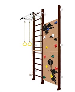 Шведская стенка Kampfer Jungle Wall Girl [№5 Шоколадный Высота 3 м белый турник] Jungle Wall Girl-6