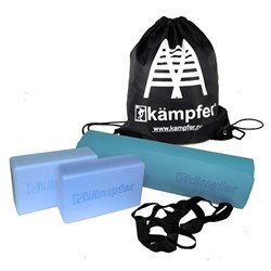 Комбо-набор для йоги Kampfer Combo Blue [голубой/черный] Youga Combo Blue Black