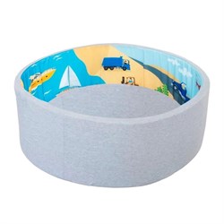 Детский сухой бассейн ROMANA Транспорт ДМФ-МК-02.55.01 без шариков [серый без шариков] ДМФ-МК-02.55.01_серый