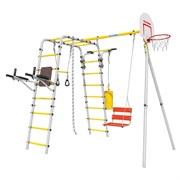 Спортивно-игровой комплекс ROMANA Fitness 103.20.05-01 Фитнесс серый/желтый с качелями [серый/желтый + Качели цепные 1.Д-26.02] 24284