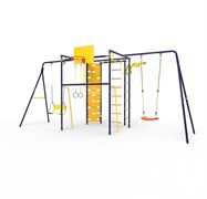 УДСК-7.3 Rokids Атлет-К2 с двумя качелями [Ультрамарин-желтый с качелями цепными и пластиковыми] 24337